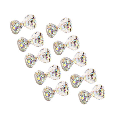 

10Pcs Crystal Bow Knot Multicolor Glitter 3D Nail Art decorationTotal