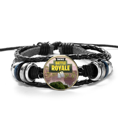 

Fortnite Gemstone Bracelets - Fortnite Gamer Gifts Party Supplies - Weaving Leathers Bracelet for Boys Girls Adults