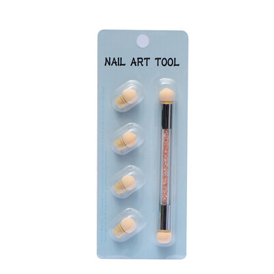 

Toponeto Set Glitter Powder Picking Dotting Gradient Pen Brush 6Sponge Nail Art Tools