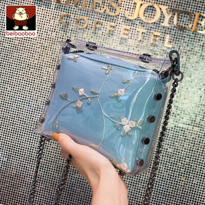 

On the new womens bag 2019 new summer chain shoulder jelly bag cute girl messenger bag