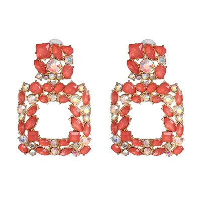 

2019 New Fashion Geometric Crystal Earrings for Women Boho Rhinestone Statement Earring Fashion Jewelry Bijoux