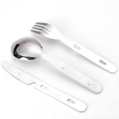 

Stainless Steel Fork Spoon Cutter Cutlery Sets For Outdoor Camping Accessaries