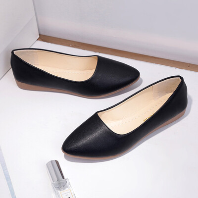 

Single shoe woman spring Korean version 100 shallow bean shoes soft soles women shoes lazy flat soles pregnant women shoes