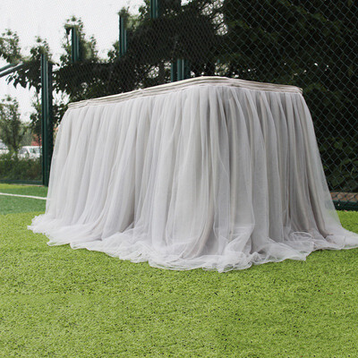 

Multi colors table skirt Tutu tulle fabric for wedding party Table decoration textile for home tablecloths accessories