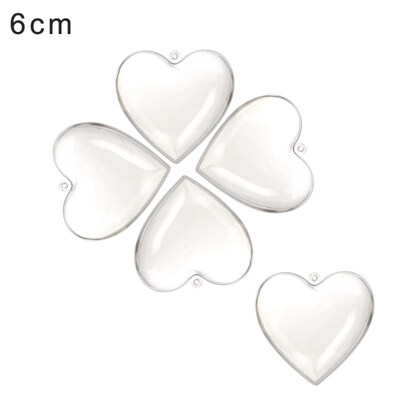 

510Pcs DIY Clear Plastic Heart Shape Ball Fillable Baubles Christmas Tree Decor