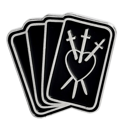 

Coffin Pins Black Ouija Tarot Cards Death Goth Moon Pentagram Dagger Brooch Gift