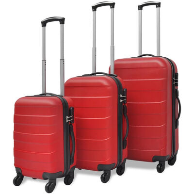 

3 Piece Hardcase Trolley Set Red