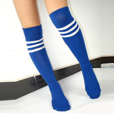 

Women Men Unisex Athletic Stripe Sports Football Running Knee High Tube Socks