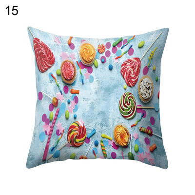 

Multicolor Candy Food Cushion Cover Home Office Cafe Car Decoration Pillow Case