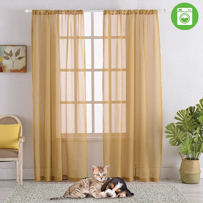

Bladies plain window screen Sheer Curtains 84 Inch Length 4660