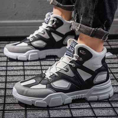 

Retro Martin boots mens high canvas casual British wind high to help the trend of wild tooling shoes