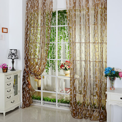 

Chic Leaf Type Tulle Door Window Curtain Drape Panel Sheer Scarf Valances