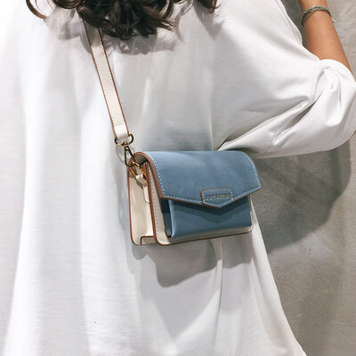 

Ins super fire 2019 spring&summer new wave Korean fashion color matching envelope messenger bag flip shoulder bag small square bag