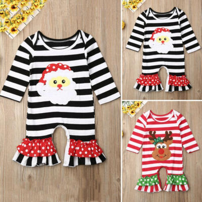 

Christmas Newborn Baby Girls Santa ClausDeer Romper Jumpsuit Overall Clothes