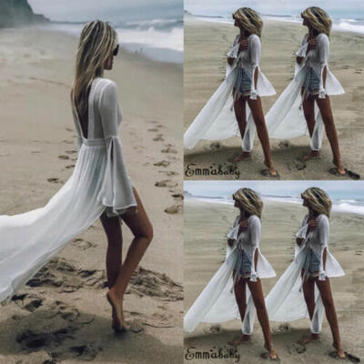 

Women Summer Lace Crochet Bikini Cover Up Swimwear Bathing Suit Beach Dress Tops