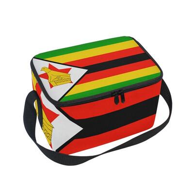 

ALAZA Insulated Lunch Box Misc Flag Of Zimbabwe Lunch Bag for Men Women Portable Tote Bag Cooler Bag