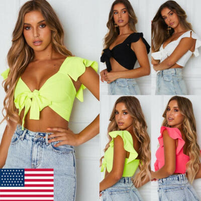 

New Ladies Strappy Bra Top Bustier Tie a Knot Crop Bralette Women Stash Vest