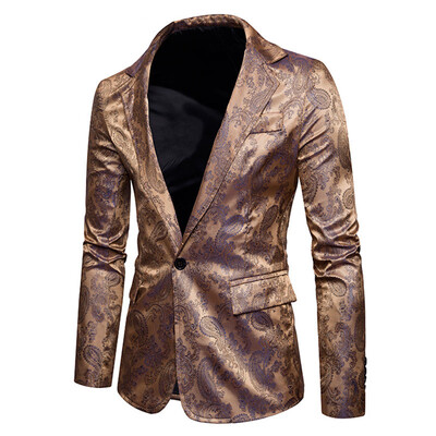 

SUNSIOM Mens Fashion Suit Blazer Dress Formal Tops Luxury Jacket Floral Print Bar Coats