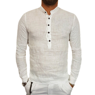 

Mens Slim Fit Fitness V-neck T-Shirt Long Sleeve Button Casual Tee Tops Shirts
