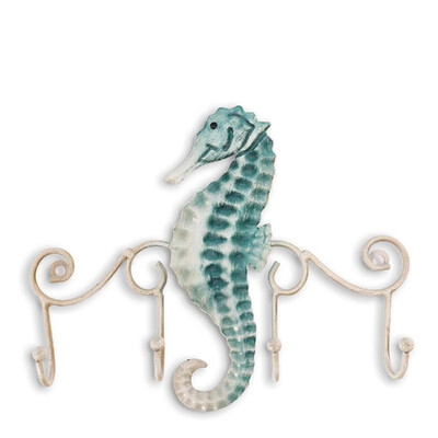 

Seahorse Wall Hook Wall Hanger Vintage Design with 4 Hooks Perfect for Coats Hats Bags Screws Included