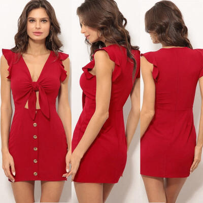 

Women Summer Boho Short Maxi Dress Cocktail Evening Party Dresses Beach Sundress