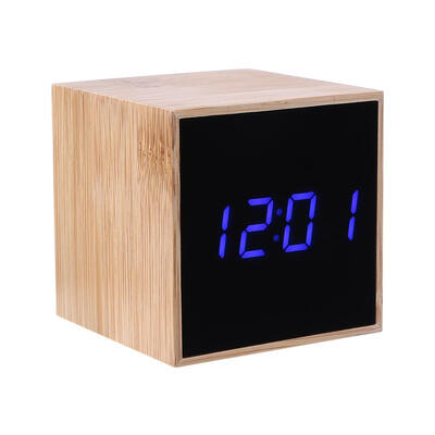 

USB Wood LED Sound Control Alarm Clock Thermometer Timer Calendar Display