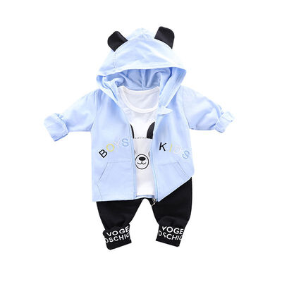

Autumn Baby Boy Clothes 3pcs Long Sleeve Animal Print T-shirtHoodie Letters SweatshirtTrousers Casual Outfits