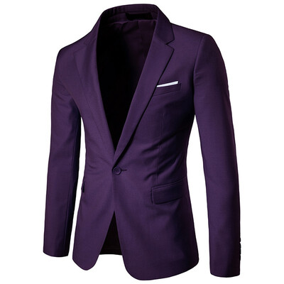 

Cloudstyle Mens business one button double slit solid color single West 11636