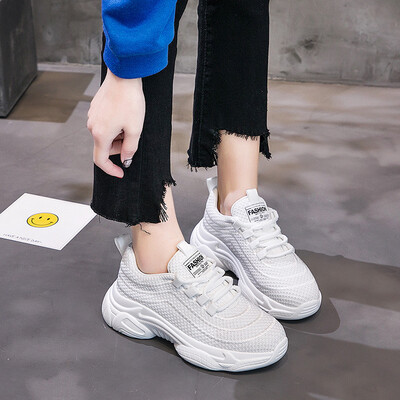 

Sports shoes female summer flying woven breathable mesh casual shoes lightweight soft bottom sh