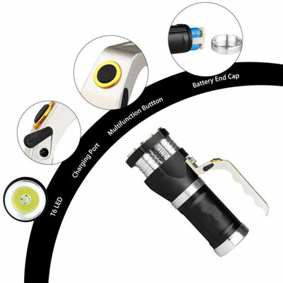 

90000LM Spotlight Handheld T6 LED Flashlight 18650 Rechargeable Lamp Torch Hot