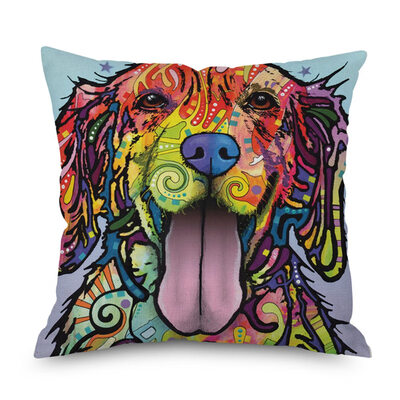 

Watercolor Dog Print Sofa Bed Home Decoration Festival Pillow Case Cushion Cover