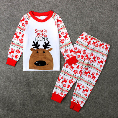 

1Set Infant Baby Boys Girls Christmas Deer T-shirt TopsPants Outfits Clothes