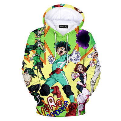 

Herqw61 Mens 3D My Hero Academia Anime Print Hoodie Izuku Midoriya Cosplay Costume Sweatshirt