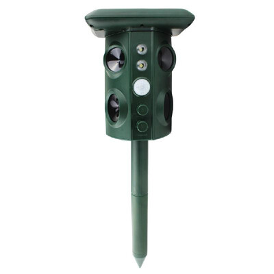

Solar Ultrasonic Animal Pest Repeller Outdoor Four Speakers Mechanical Wave Frequency Scare LED PIR Motion Bracket Detection Mouse
