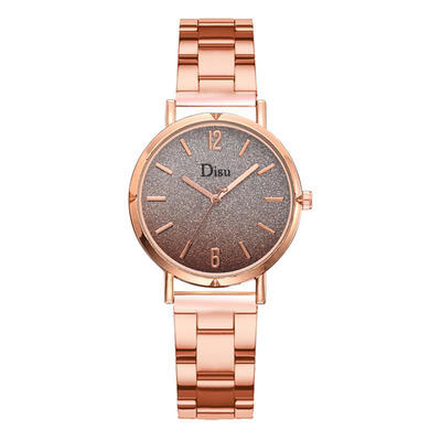 

Fashion Women Minimalism Watch Rose Gold Stainless Steel Quartz Wristwatch Ladies Luxury Bracelet Watches Simple Clock
