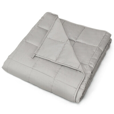 

15 lbs 100 Cotton Weighted Blankets-Light Gray