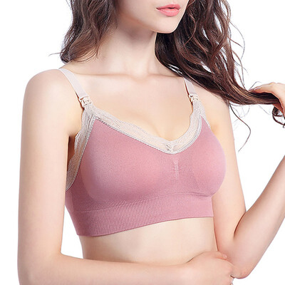 

Womens Seamless Sleep Nursing Bra For Breastfeeding Removable Padds Wireless Bras