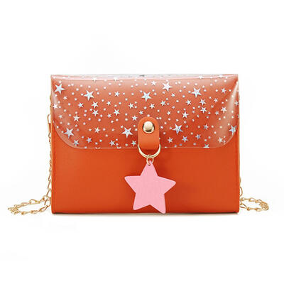 

Stars Decor Shoulder Handbags PU Leather Women Chain Crossbody Phone Bags