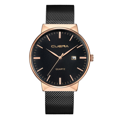 

Gobestart Luxury Ultra Thin Clock Male Steel Strap Date Quartz Watch Mens Wrist Watch