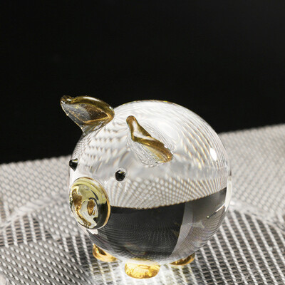 

Gobestart Multi-color Crystal Pig Figurine Mini Animal Collectible Statue Family Decoratio
