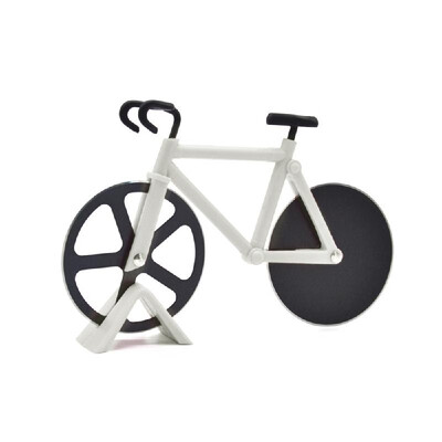 

Stainless Steel Pizza Knife Two-wheel Bicycle Shape Pizza Cutting Knife Pizza Tool Pizza Cutter Blue