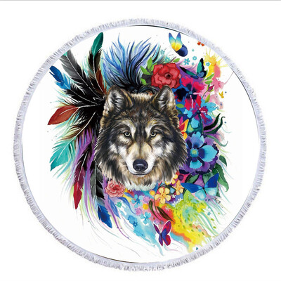 

Toponeto Neon Dream Catcher Beach Towel Circle Yoga Mat Large Round Beach Blanket With Ta