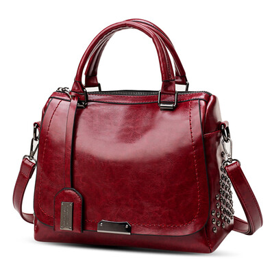 

PU Leather Rivet Handbag Large Capacity Shoulder Diagonal Cross Bag
