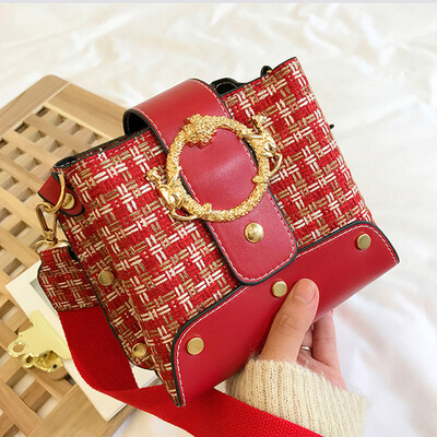 

Tailored Womens Fashion Coin Purse Woven Wool Bag Patchwork Casual Bag Shoulder Bag
