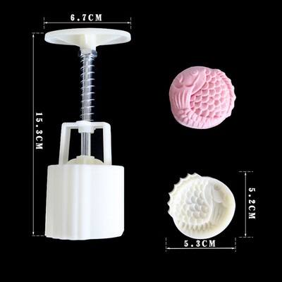 

Toponeto Mooncake Mold Flower Mid-autumn Festival Hand Press Moon Cake Cutter Molds Set
