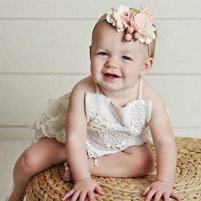 

US Stock Newborn Infant Baby Girls Lace Jumpsuit Romper Bodysuit Clothes Outfits
