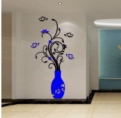 

Gobestart DIY 3D Acrylic Crystal Wall Stickers Living Room Bedroom TV Background Home