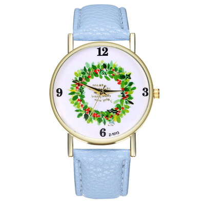 

Fashion Christmas Gift Men And Women Students Watch Christmas Tree Snoman Deer Santa Claus Quartz Watch &Ff