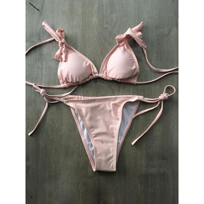 

Hot Womens Padded Push-up Bra Bikini Set G-string Low Waist Tied Swimsuit Bathing Suit Swimwear Beachwear