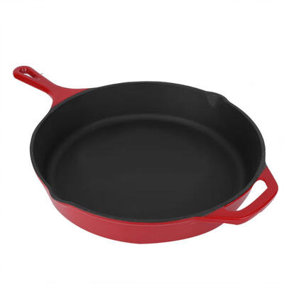 

Greensen Enameled Cast Iron Skillet Pre-Seasoned Pan Professional Cookware